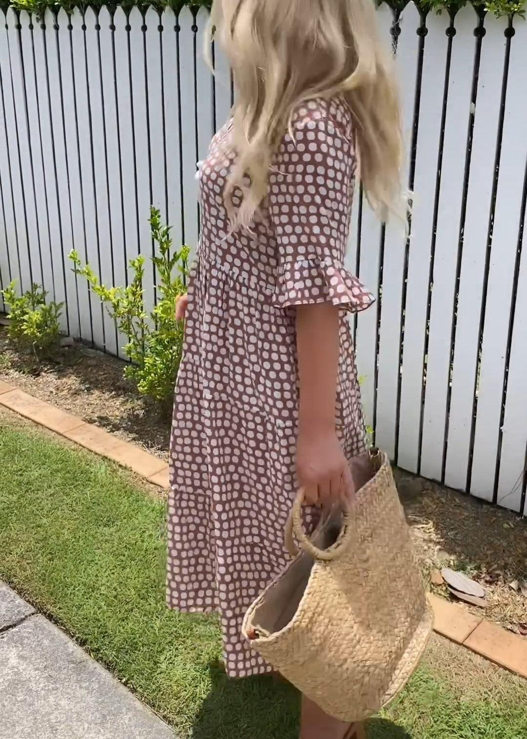 Nicola - Vestido midi de manga corta