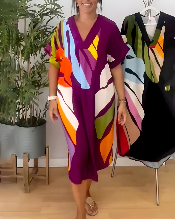 Rianna - Vestido de Estampado Abstracto