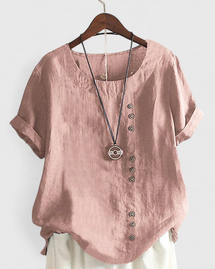 Elisavie | Blusa Cómoda de Manga Corta