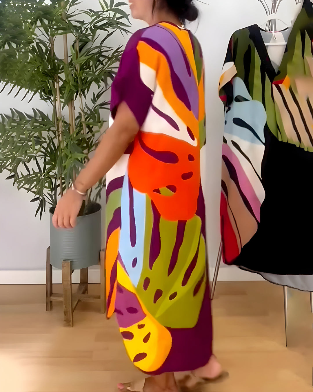 Rianna - Vestido de Estampado Abstracto