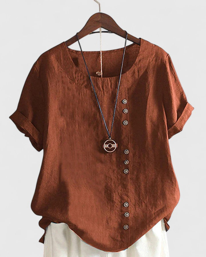 Elisavie | Blusa Cómoda de Manga Corta