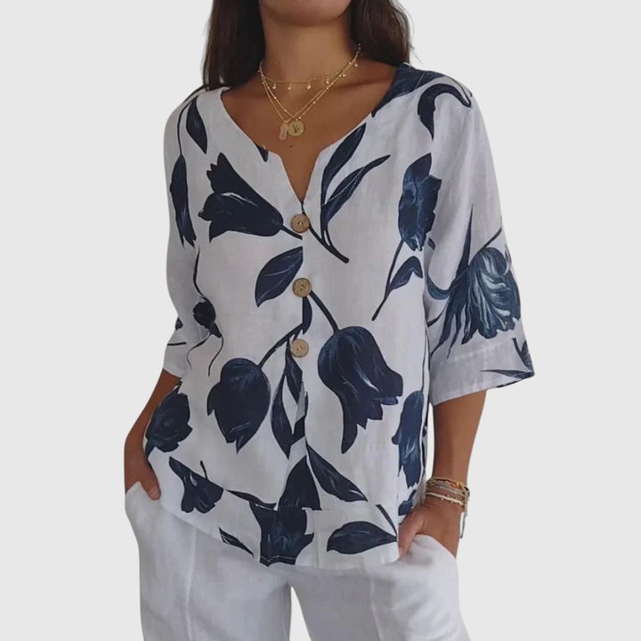 Laura | Blusa V-Neck Confortable