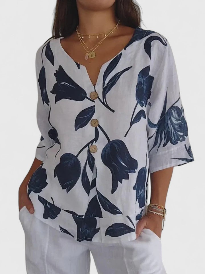 Laura | Blusa V-Neck Confortable