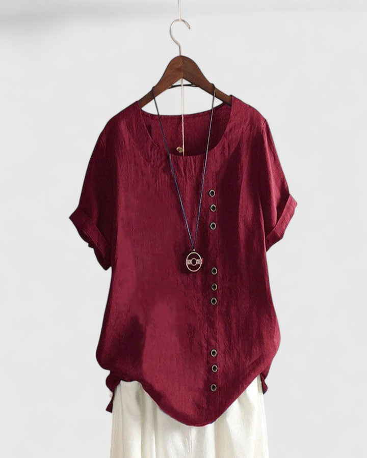 Elisavie | Blusa Cómoda de Manga Corta