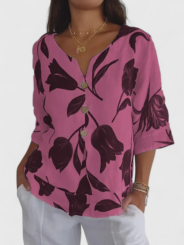 Laura | Blusa V-Neck Confortable