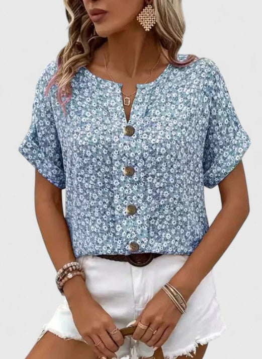 Sabine - Top Floral Elegante de Verano