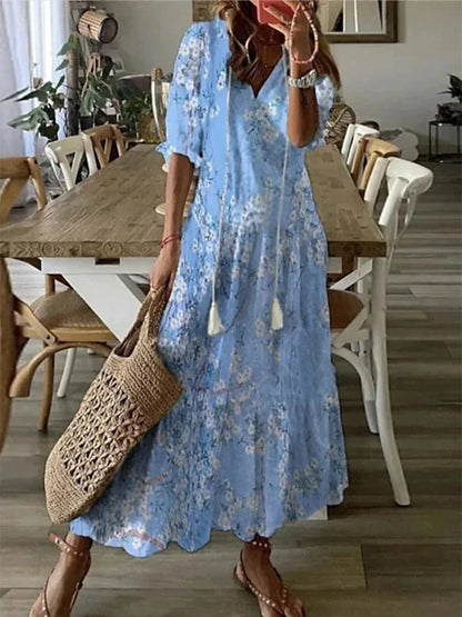 Michaela - Vestido Boho con Cubierta para el Vientre
